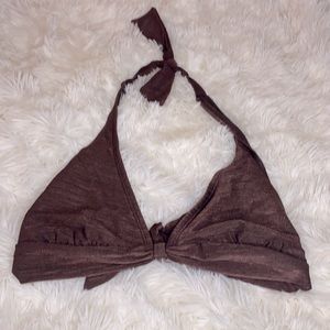 Athena Brown Halter Bikini Swim Top Size 10